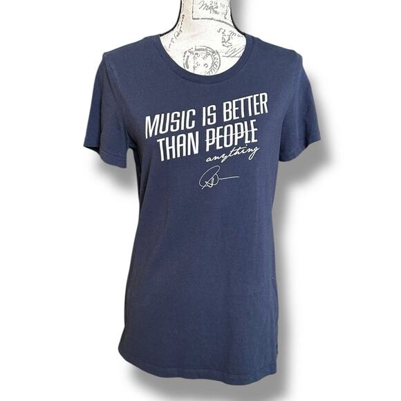 Matt Nathanson Music Is Better Than People/Anything Blue T-shirt Juniors 2XL - Picture 1 of 5